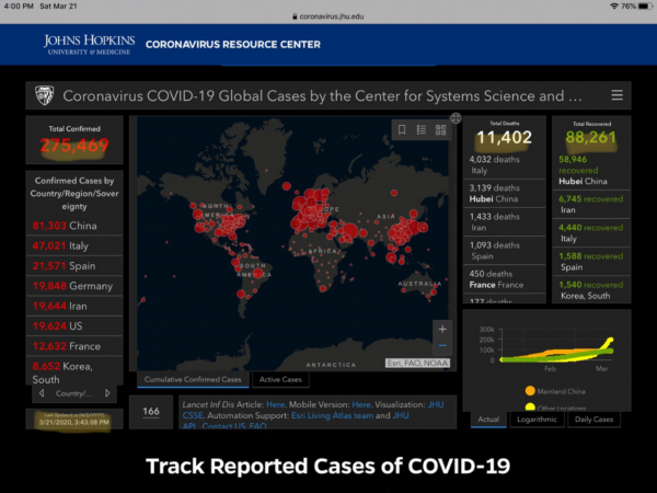 Coronavirus spread map screenshot infographic 10