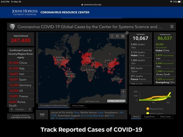 Coronavirus spread map screenshot infographic 3
