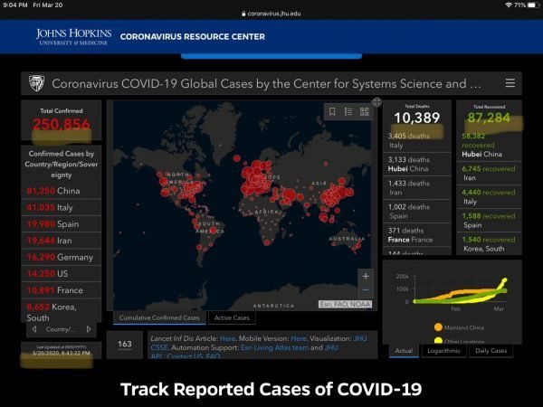 Coronavirus spread map screenshot infographic 4