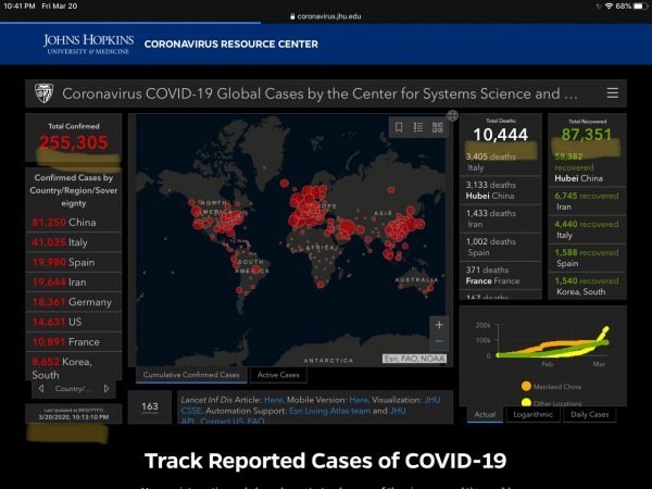 Coronavirus spread map screenshot infographic 5