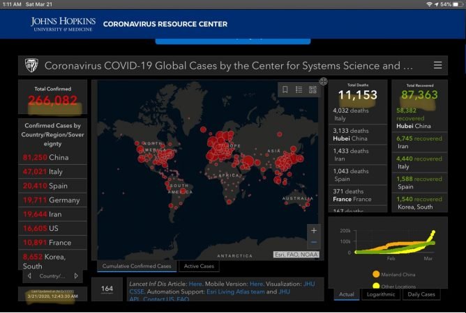 Coronavirus spread map screenshot infographic 8