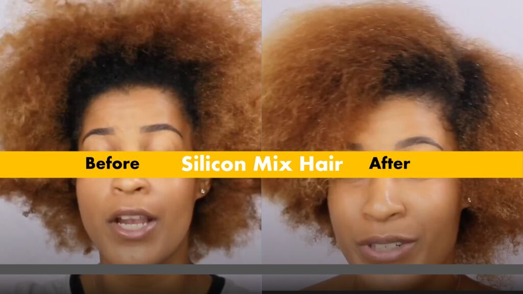 Silicon mix for damaged and finky frizzy hair for good hair