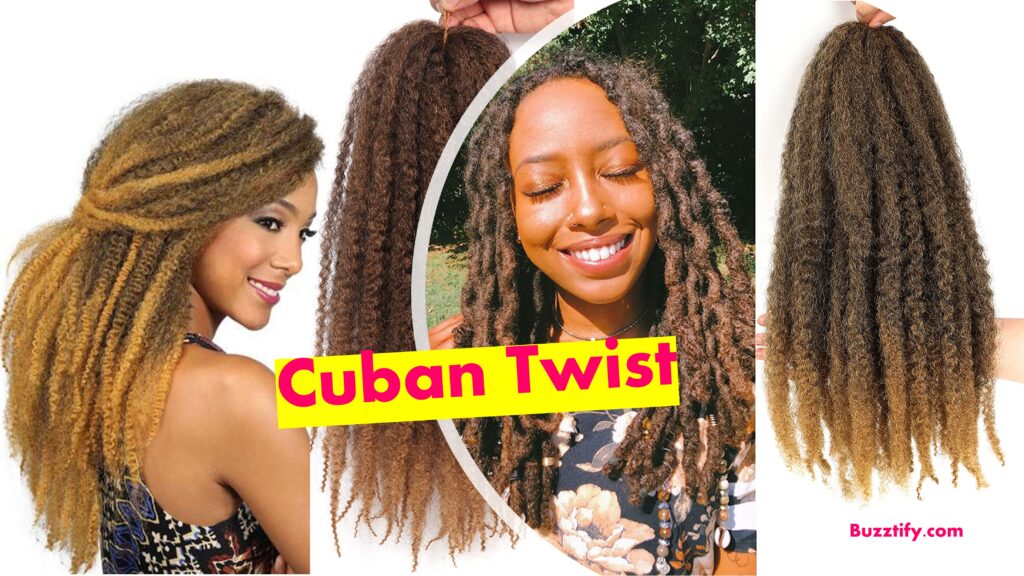 Red cuban twist hair extension Maroon red