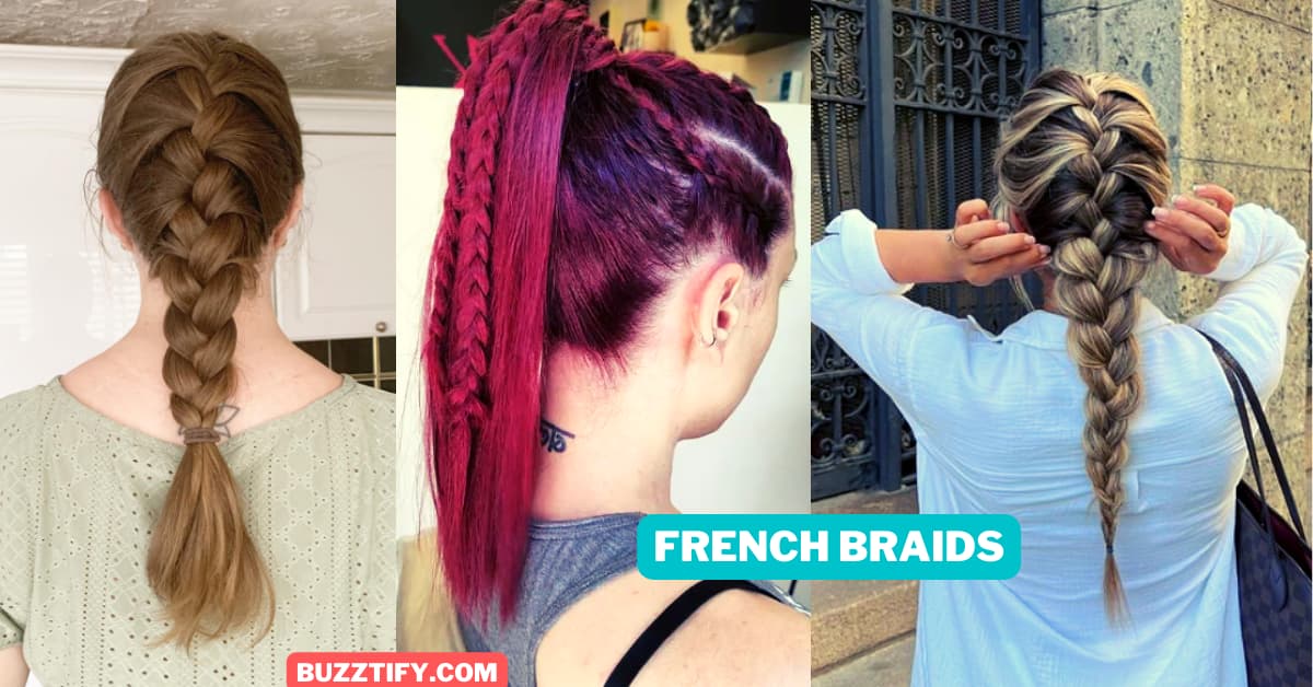 French braid blonde , red, mixes colored