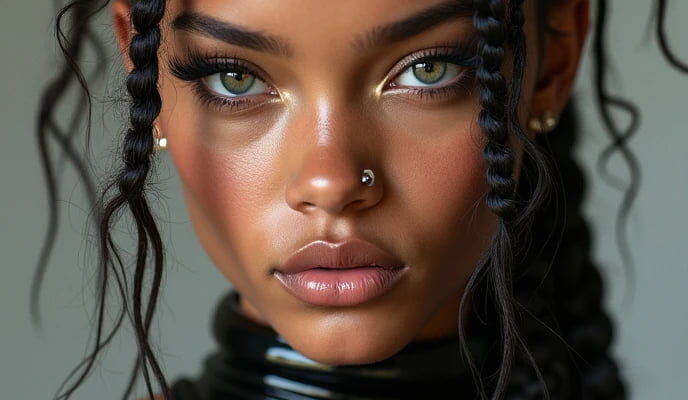 Fulani Braids Trending Styles on Black Girls in 2025 Cornrow Braids with Loose Face-Framing Tendrils