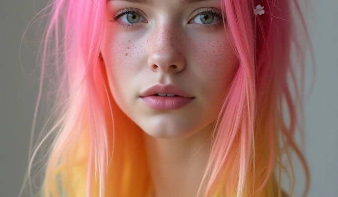 Neon Pink to Golden Lemonade Yellow Ombré