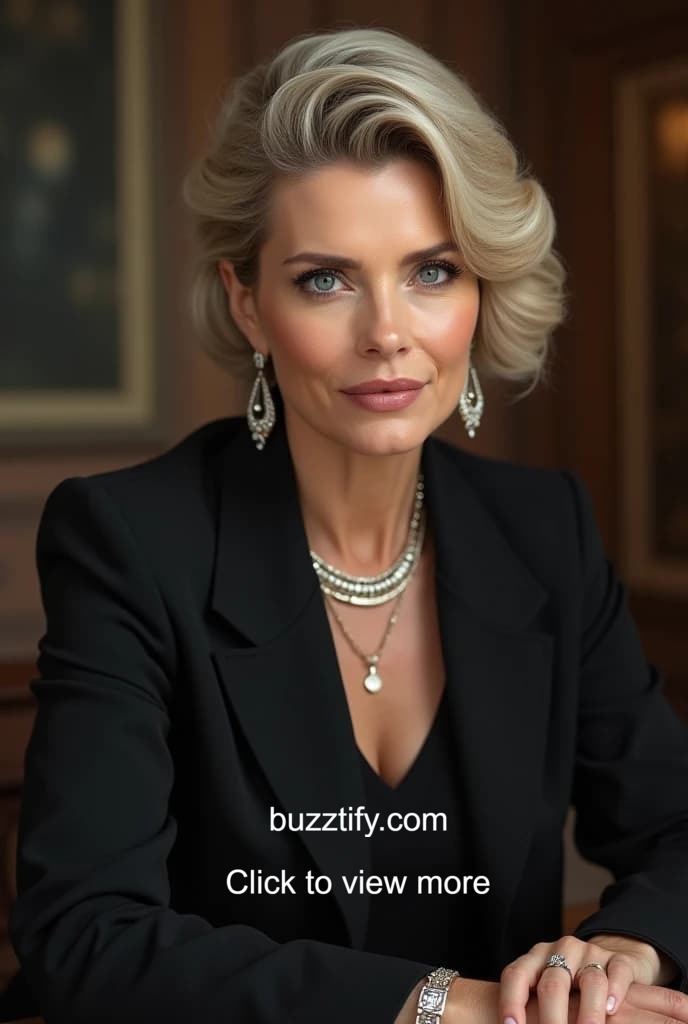 Hairstyle in Suit for Women in 40, Elegance Beauty Class Luxury Hairstyle in Suit for Women in 40, Elegance Beauty Class Luxury