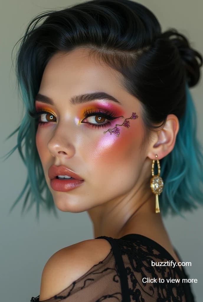 Best Eye Makeup for Party, Pink, UV Golden Eyeshadow Glitter Best Eye Makeup for Party, Pink, UV Golden Eyeshadow Glitter