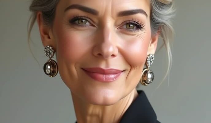 Hairstyle in Suit for Women in 40, Elegance Beauty Class Luxury Hairstyle in Suit for Women in 40, Elegance Beauty Class Luxury