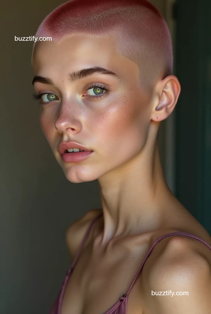 Crewcut for Women, Shaved Head Lady Buzz Cut Crewcut for Women, Shaved Head Lady Buzz Cut