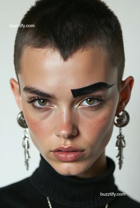 Crewcut for Women, Shaved Head Lady Buzz Cut Crewcut for Women, Shaved Head Lady Buzz Cut