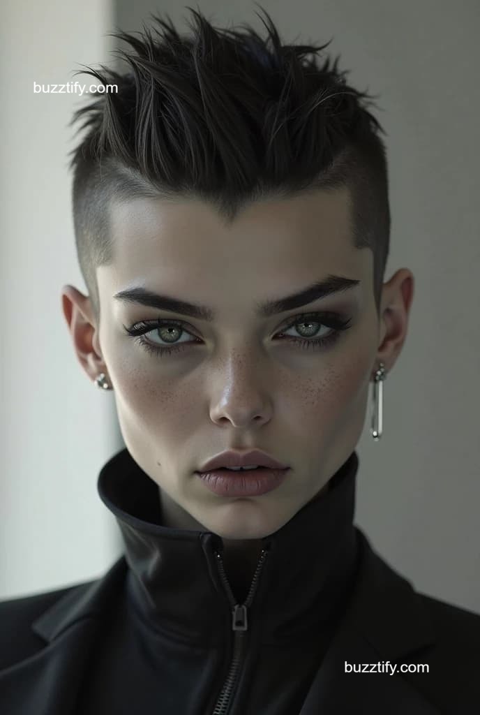 Crewcut for Women, Shaved Head Lady Buzz Cut Crewcut for Women, Shaved Head Lady Buzz Cut