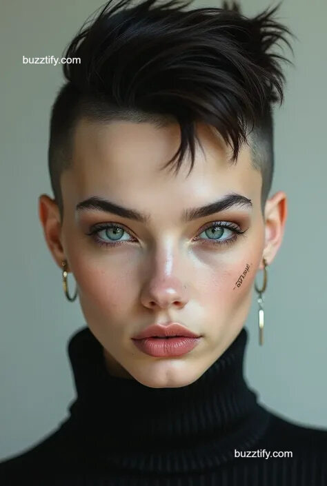 Crewcut for Women, Shaved Head Lady Buzz Cut Crewcut for Women, Shaved Head Lady Buzz Cut