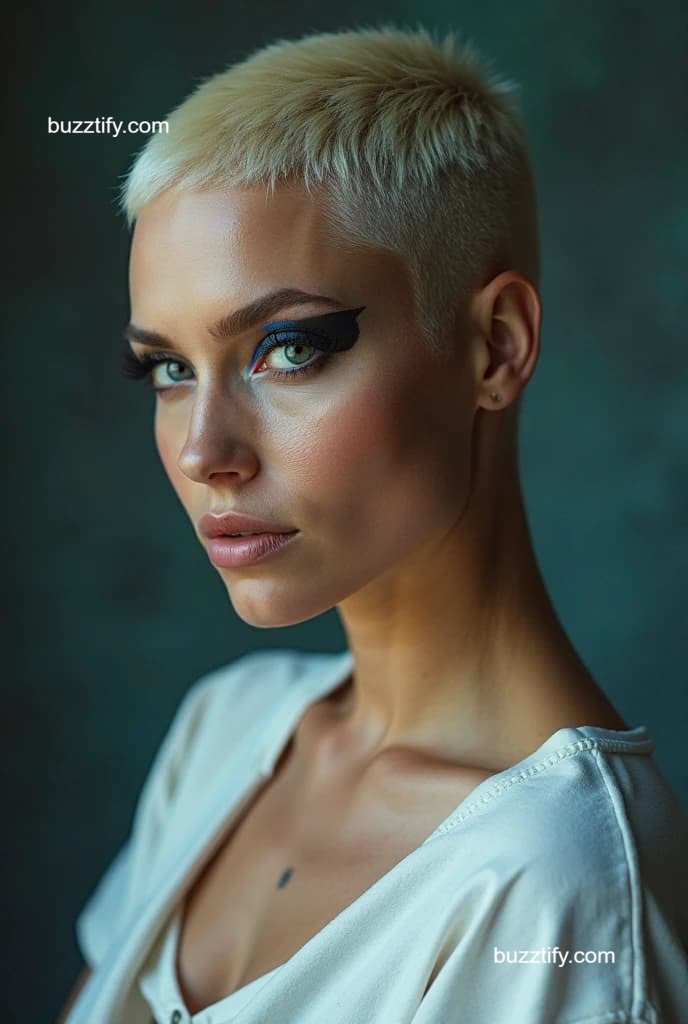 Crewcut for Women, Shaved Head Lady Buzz Cut Crewcut for Women, Shaved Head Lady Buzz Cut
