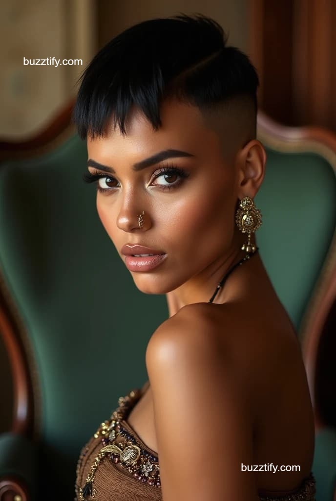 Crewcut for Women, Shaved Head Lady Buzz Cut Crewcut for Women, Shaved Head Lady Buzz Cut