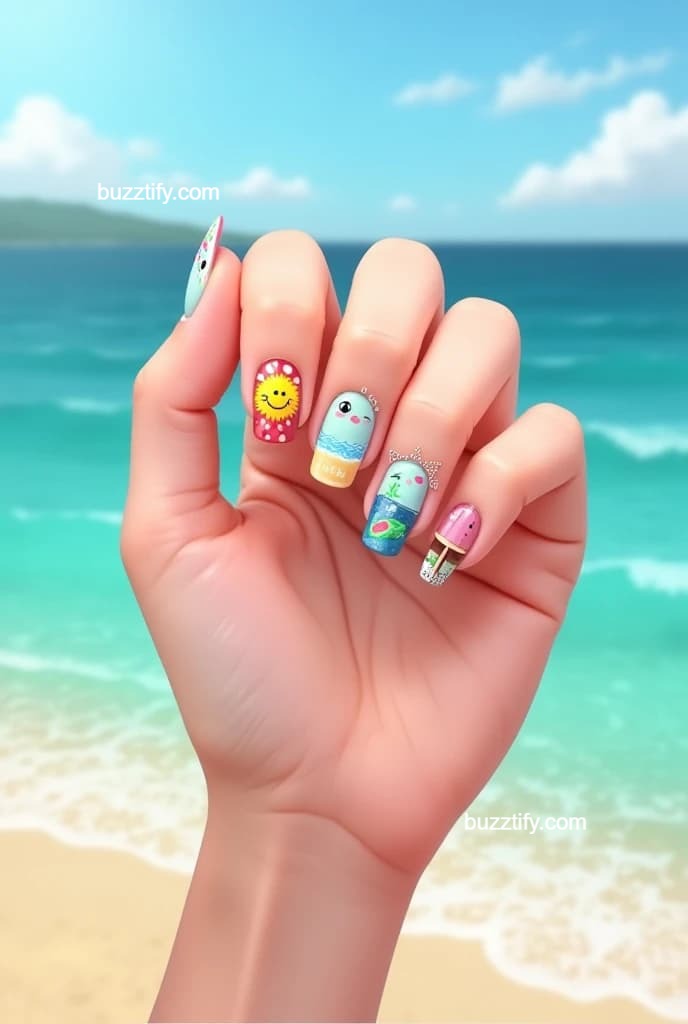 Summer Nail Art Design Ideas: Sun-Kissed Nails Simple and Easy Ideas Summer Nail Art Design Ideas: Sun-Kissed Nails Simple and Easy Ideas