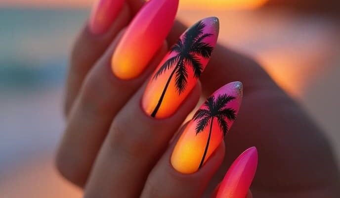 Summer Nail Art Design Ideas: Sun-Kissed Nails Simple and Easy Ideas Nail Art design Ideas for Summers