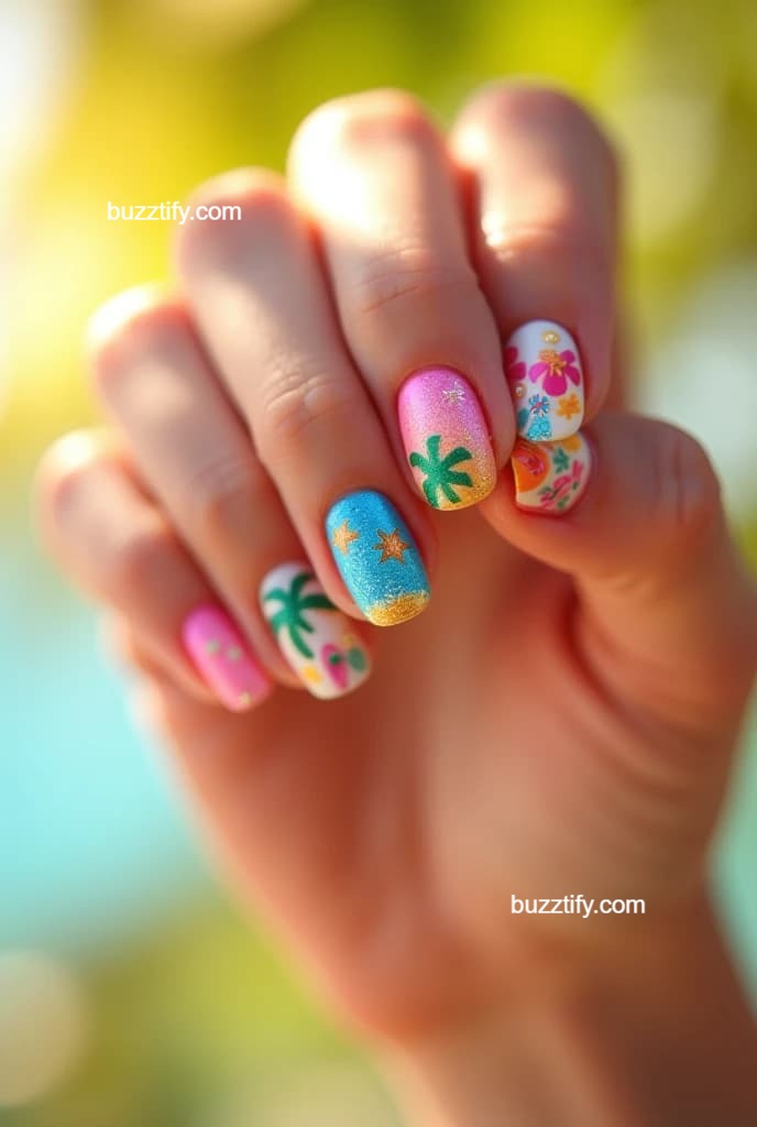 Summer Nail Art Design Ideas: Sun-Kissed Nails Simple and Easy Ideas Summer Nail Art Design Ideas: Sun-Kissed Nails Simple and Easy Ideas