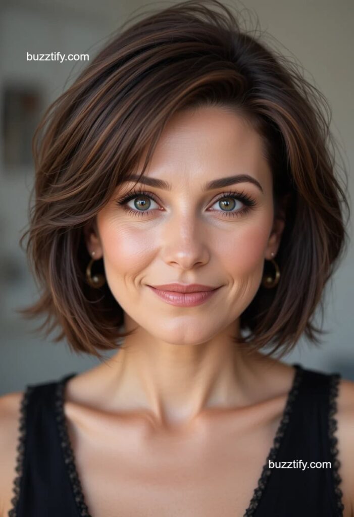 Women in their 40s with Short Hair and Color Streaks Women in their 40s with Short Hair and Color Streaks