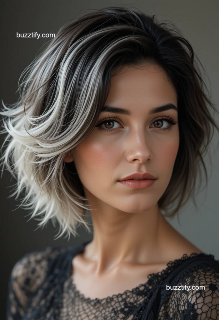 Women in their 40s with Short Hair and Color Streaks Women in their 40s with Short Hair and Color Streaks