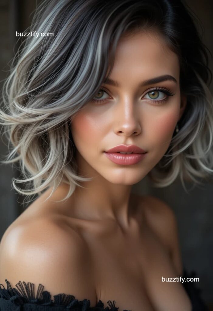 Women in their 40s with Short Hair and Color Streaks Women in their 40s with Short Hair and Color Streaks