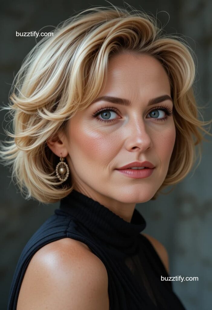 Women in their 40s with Short Hair and Color Streaks Women in their 40s with Short Hair and Color Streaks