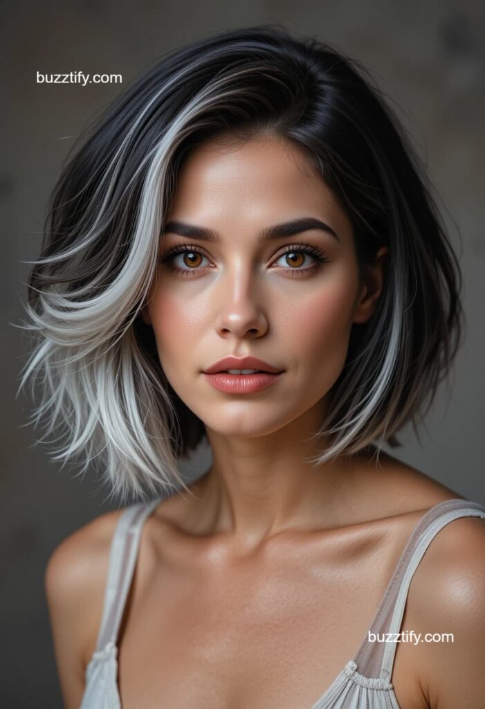 Women in their 40s with Short Hair and Color Streaks Women in their 40s with Short Hair and Color Streaks