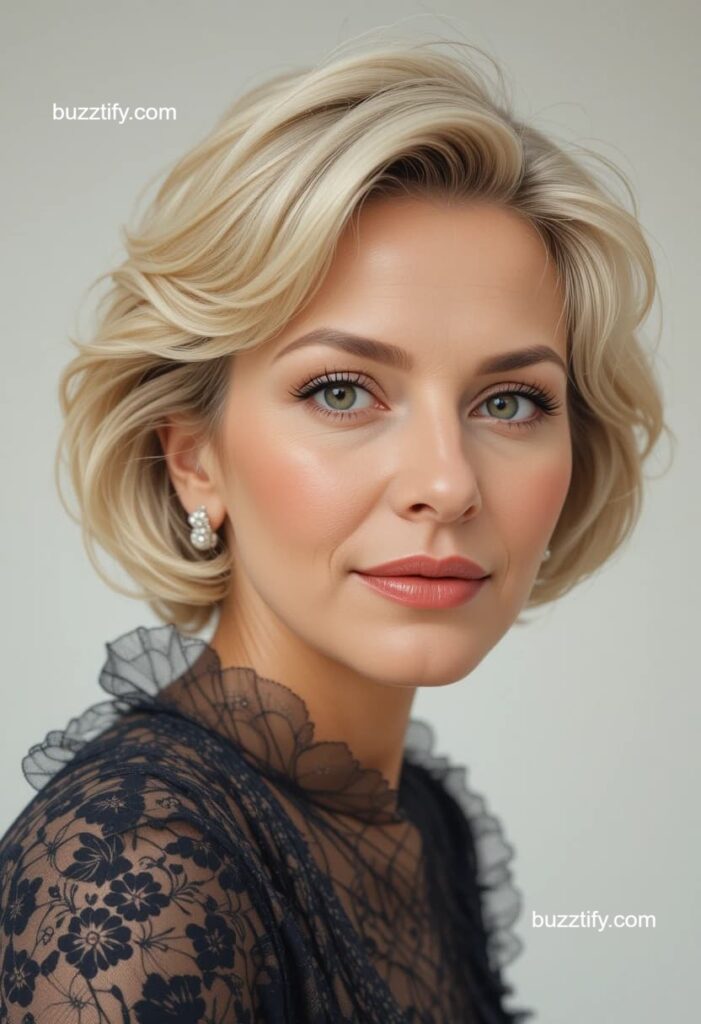 Women in their 40s with Short Hair and Color Streaks Women in their 40s with Short Hair and Color Streaks