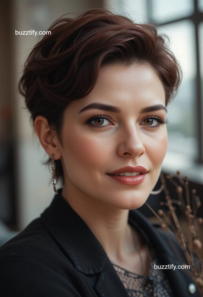 Women in their 40s with Short Hair and Color Streaks Women in their 40s with Short Hair and Color Streaks