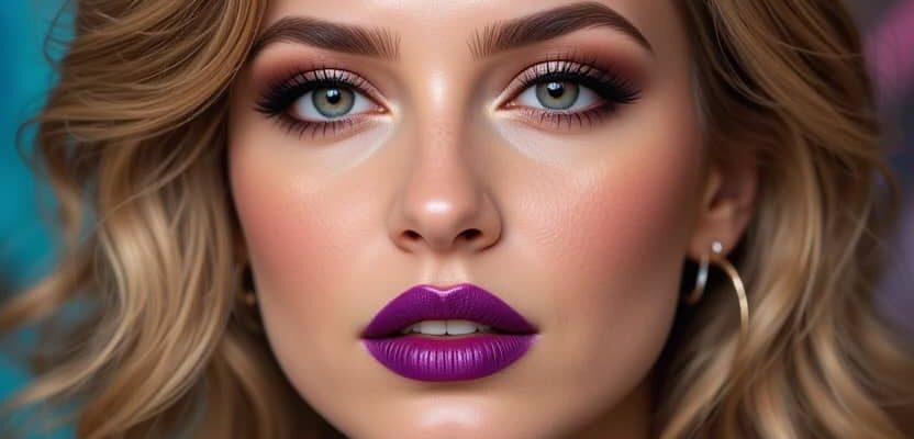 Best Hairstyles to Pair with Purple Lipstick (19)