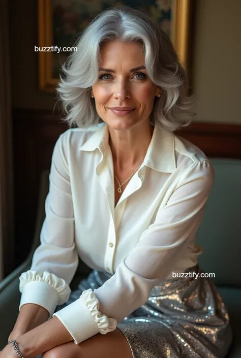 50+ Women in Balayage Color Hairstyle Wearing White & Blue 50+ Women in Balayage Color Hairstyle Wearing White & Blue